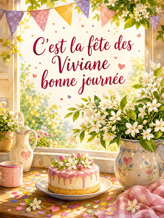 Carte bonne fête Viviane