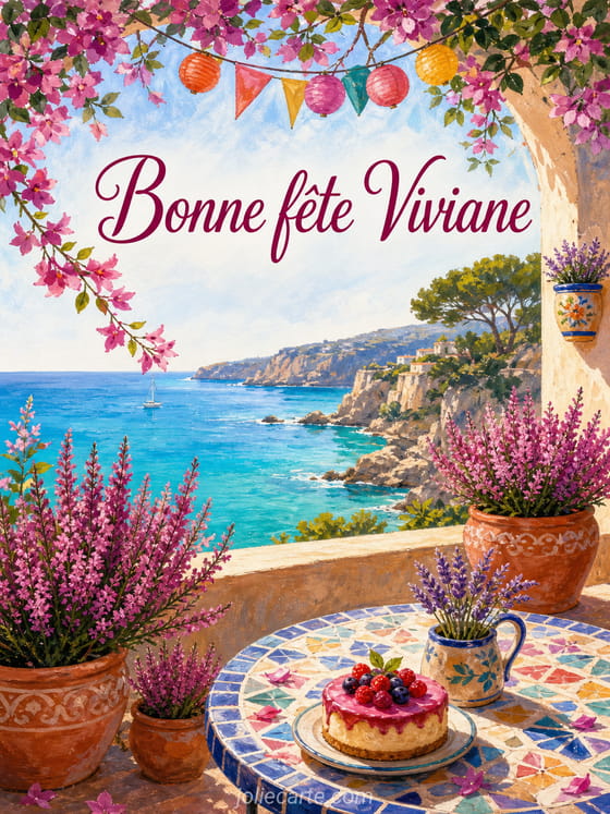 Carte bonne fête Viviane