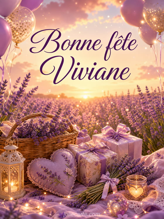 Carte bonne fête Viviane