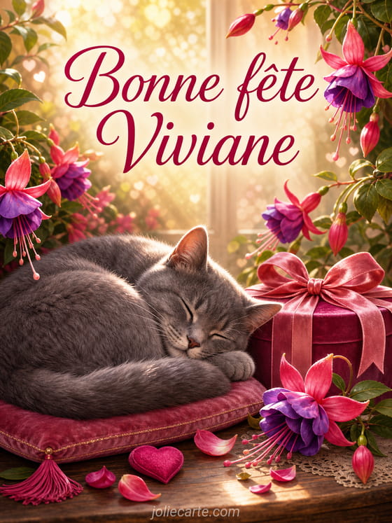 Carte bonne fête Viviane