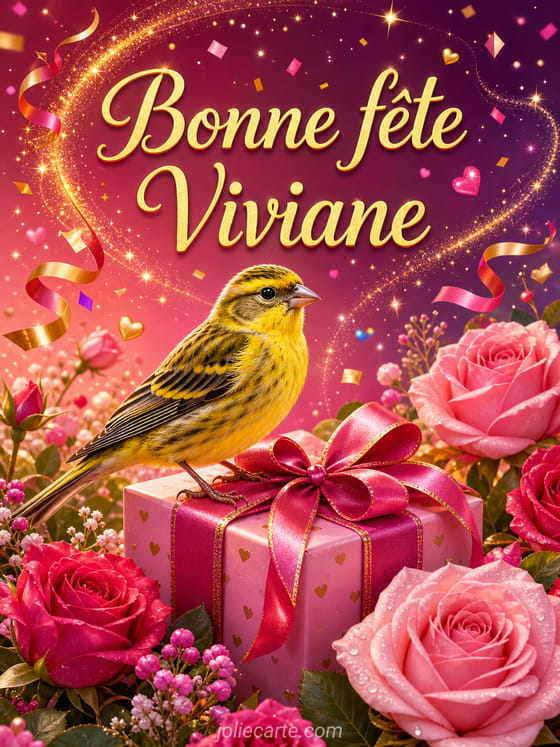 Carte bonne fête Viviane