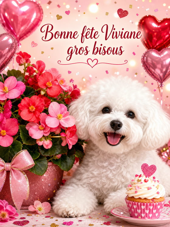 Carte bonne fête Viviane