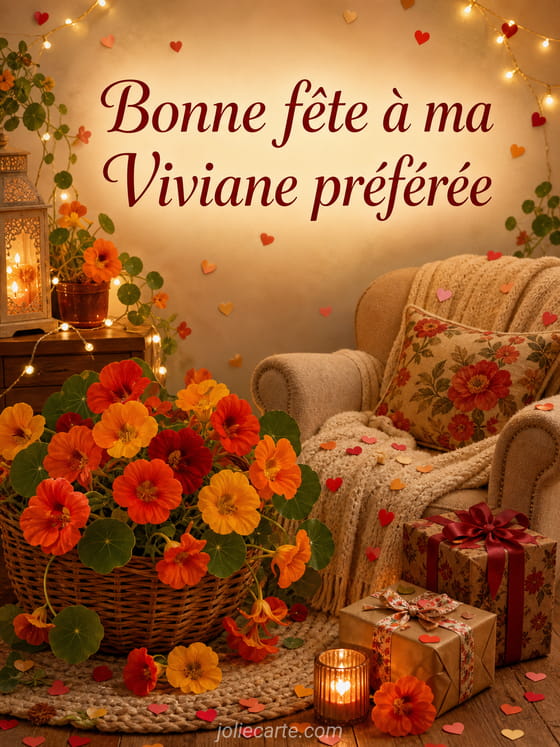 Carte bonne fête Viviane