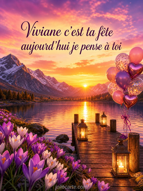 Carte bonne fête Viviane