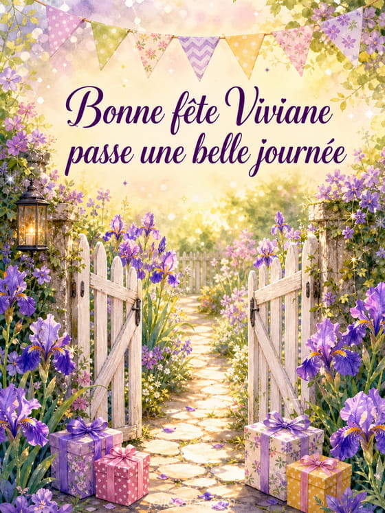 Carte bonne fête Viviane