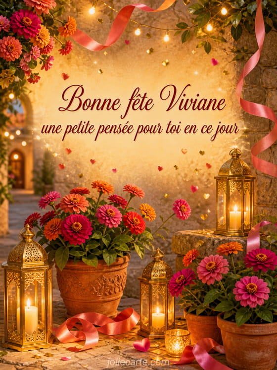Carte bonne fête Viviane
