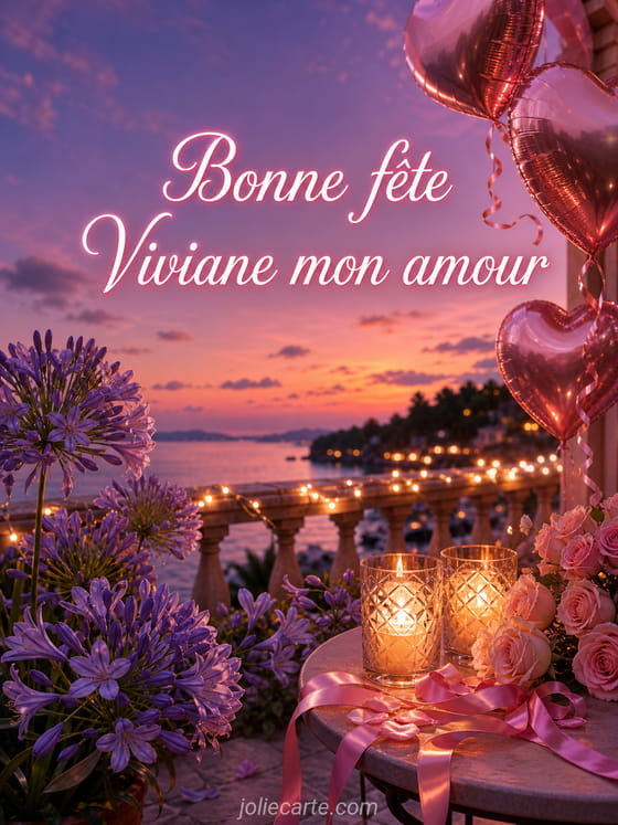 Carte bonne fête Viviane