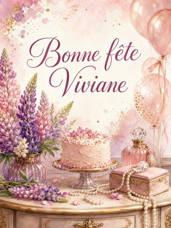 Carte bonne fête Viviane