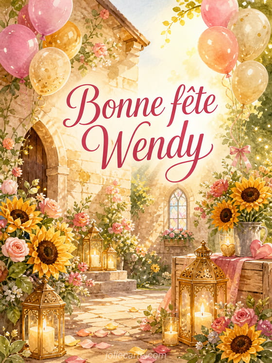 Carte bonne fĂȘte Wendy