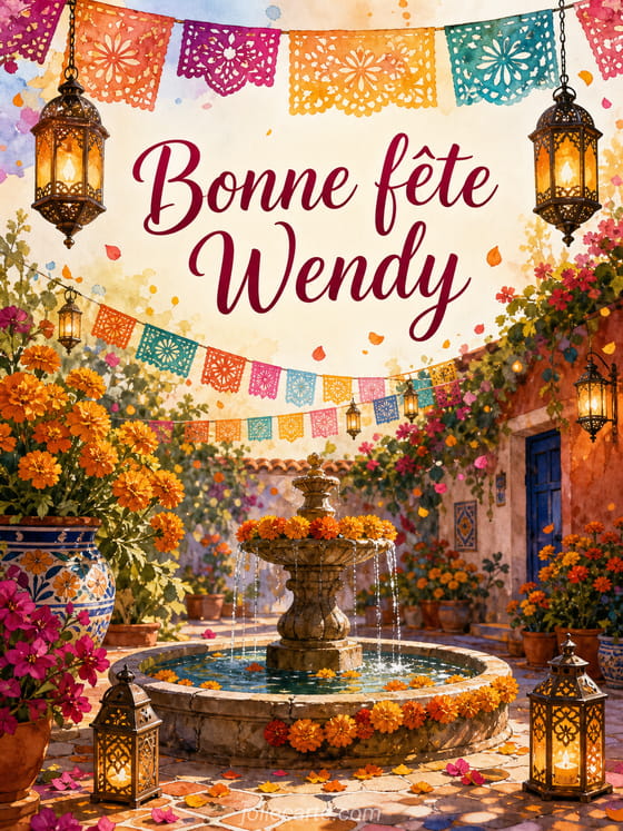 Carte bonne fĂȘte Wendy