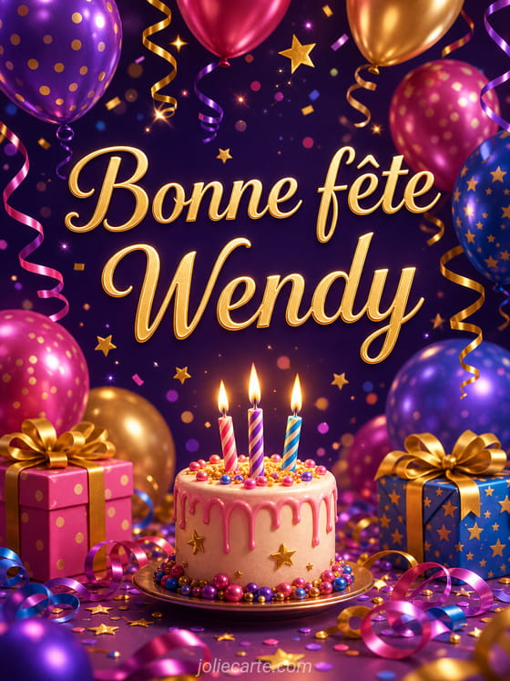 Carte bonne fĂȘte Wendy