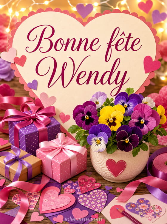Carte bonne fĂȘte Wendy