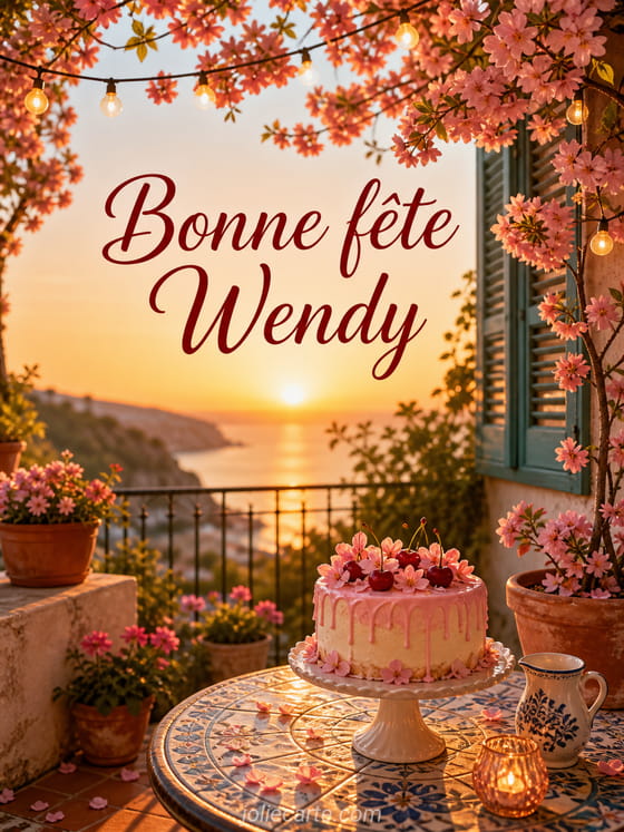 Carte bonne fĂȘte Wendy