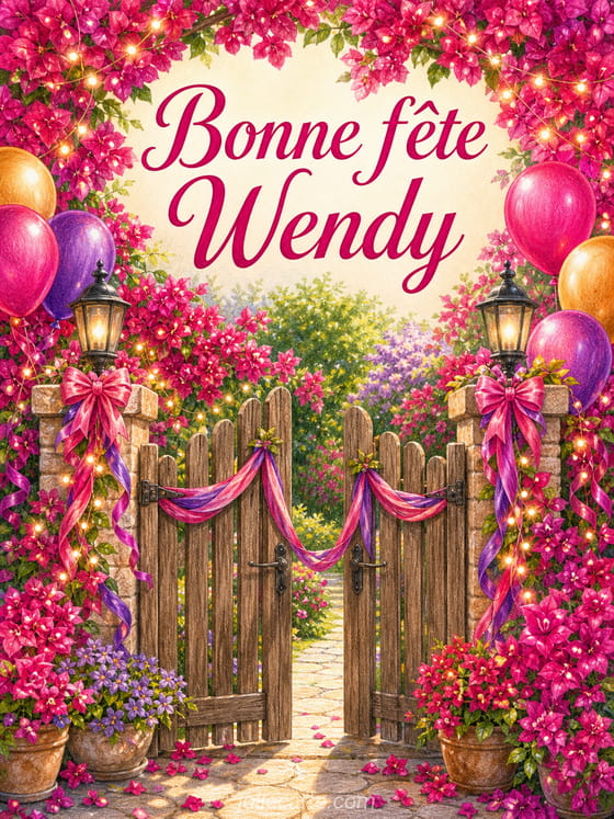 Carte bonne fĂȘte Wendy