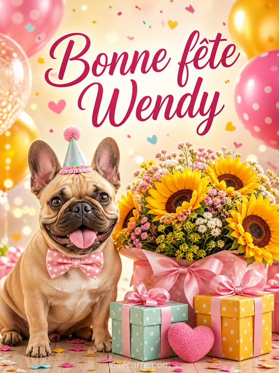 Carte bonne fĂȘte Wendy