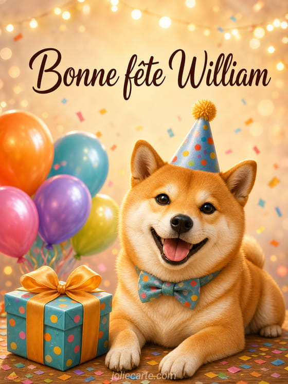Carte bonne fête William