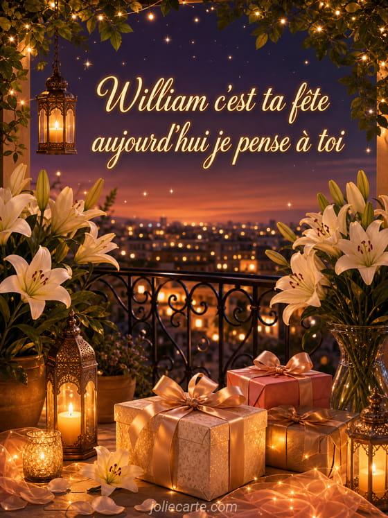 Carte bonne fête William