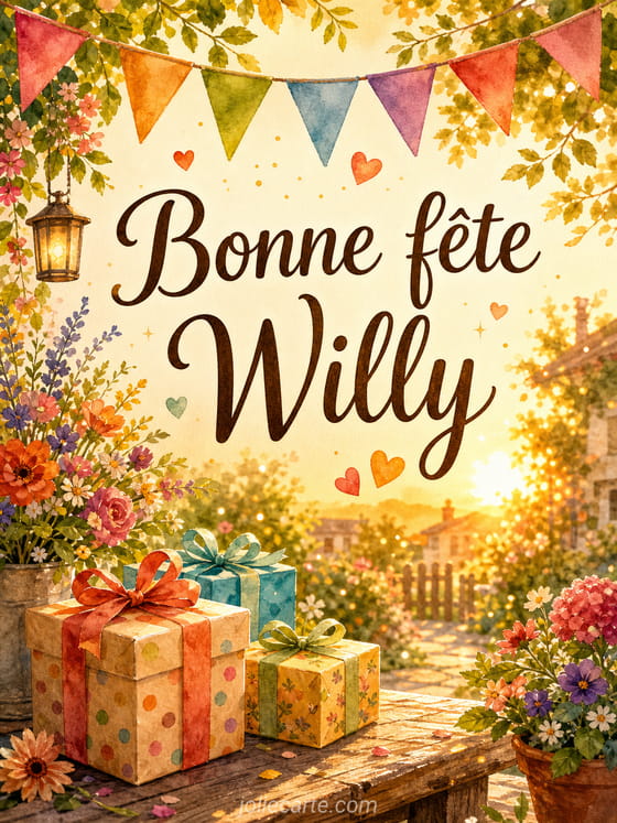 Carte bonne fĂȘte Willy