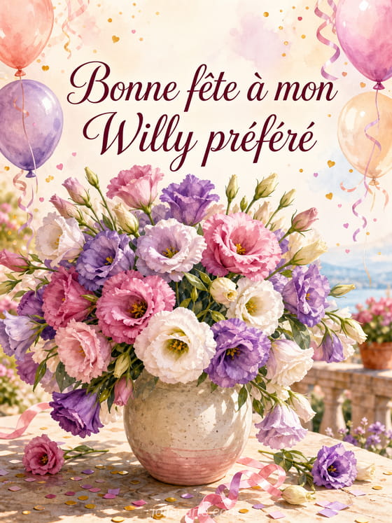 Carte bonne fĂȘte Willy