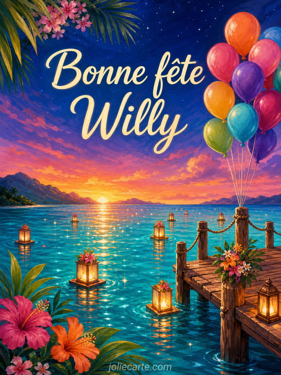 Carte bonne fĂȘte Willy