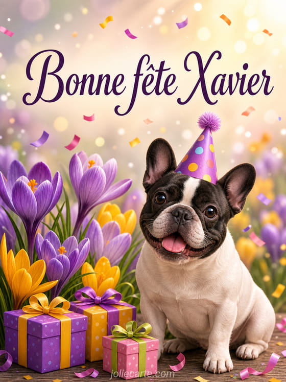 Carte bonne fête Xavier