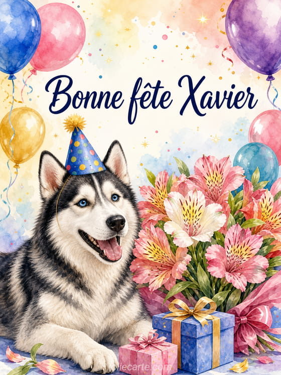 Carte bonne fête Xavier