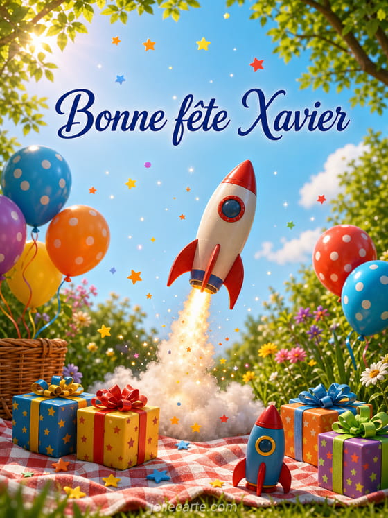Carte bonne fête Xavier