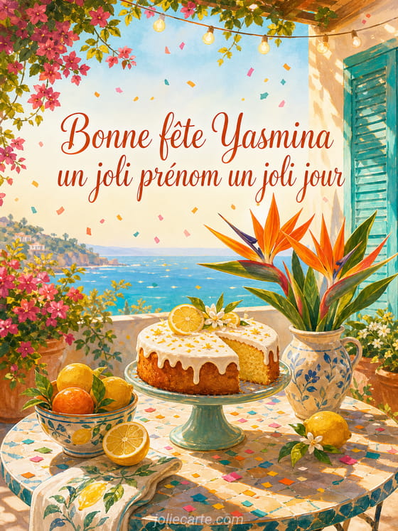 Carte bonne fĂȘte Yasmina