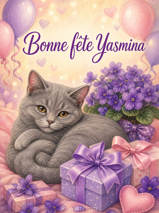Carte bonne fĂȘte Yasmina