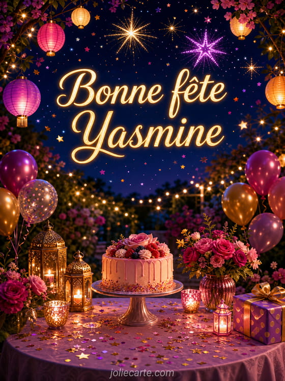 Carte bonne fĂȘte Yasmine