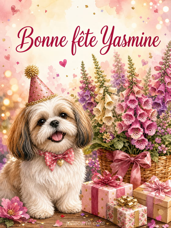 Carte bonne fĂȘte Yasmine