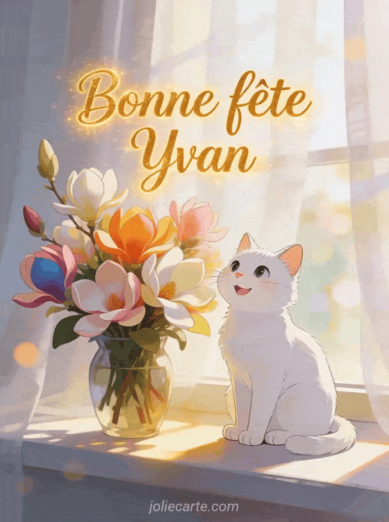 Bonne fête Yvan - Bonne fete yvan chat