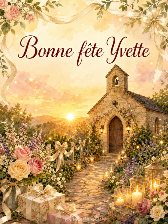 Carte bonne fĂȘte Yvette