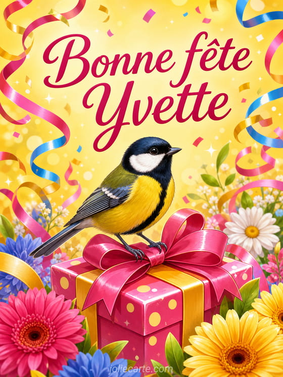 Carte bonne fĂȘte Yvette