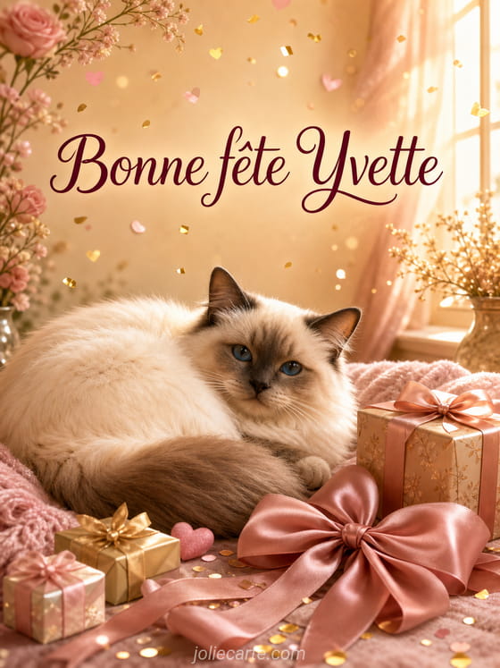 Carte bonne fĂȘte Yvette