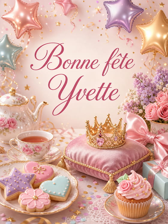 Carte bonne fĂȘte Yvette