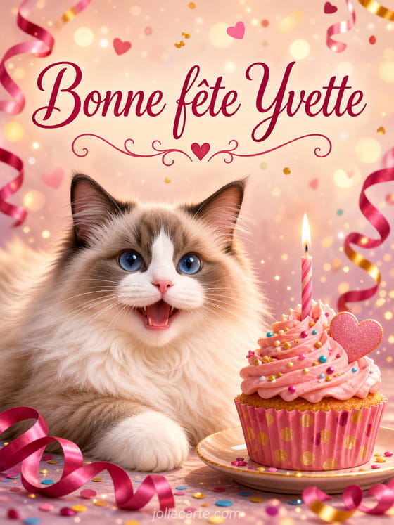 Carte bonne fĂȘte Yvette