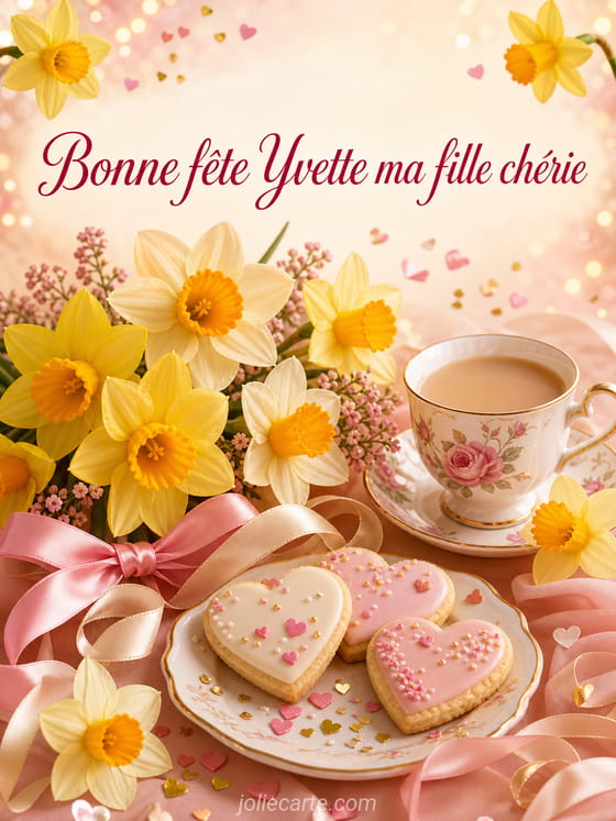 Carte bonne fĂȘte Yvette