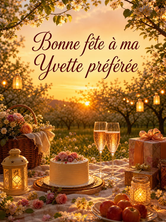 Carte bonne fĂȘte Yvette