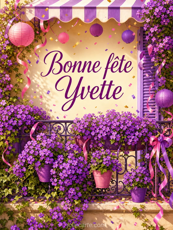 Carte bonne fĂȘte Yvette