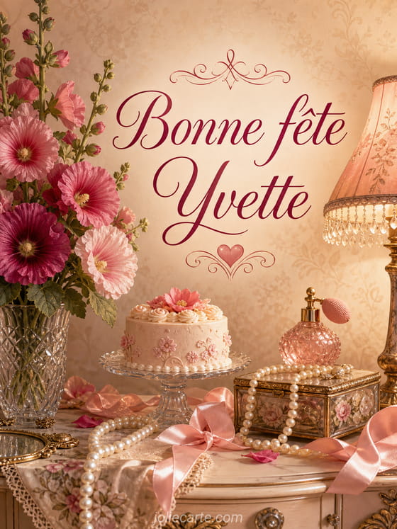Carte bonne fĂȘte Yvette