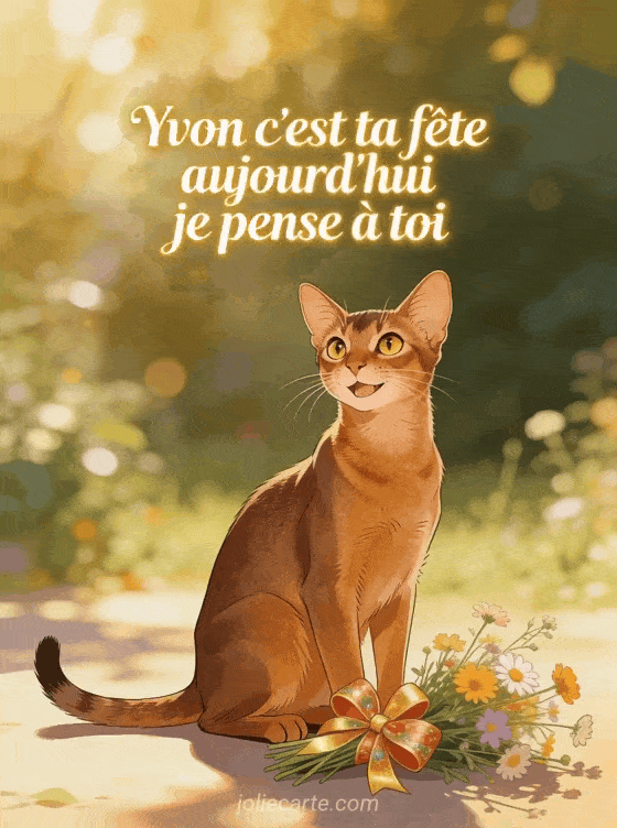 Bonne fête Yvon - Bonne fete yvon chat