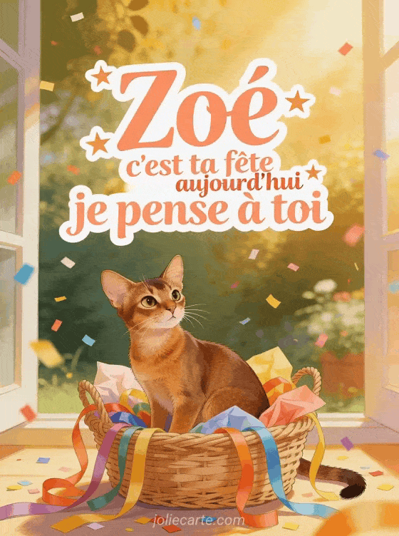 Bonne fête Zoé - Bonne fete zoe chat