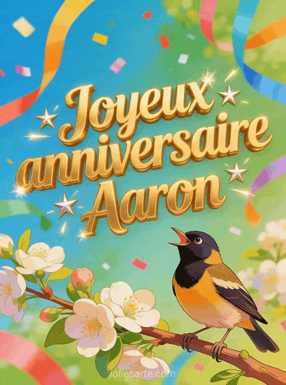 Joyeux anniversaire Aaron - Carte joyeux anniversaire aaron gratuite