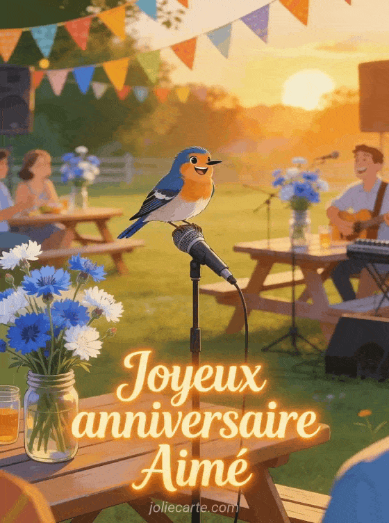 Joyeux anniversaire Aimé - Carte joyeux anniversaire aime gratuite