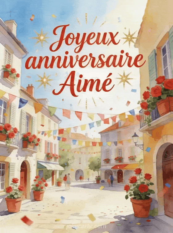 Joyeux anniversaire Aimé - Joyeux anniversaire aime gif anime