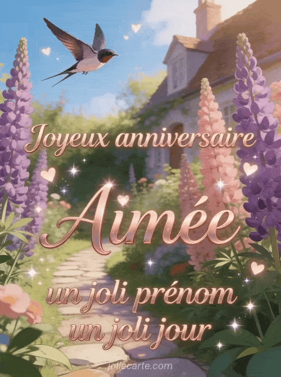 Joyeux anniversaire Aimée - Carte joyeux anniversaire aimee gratuite