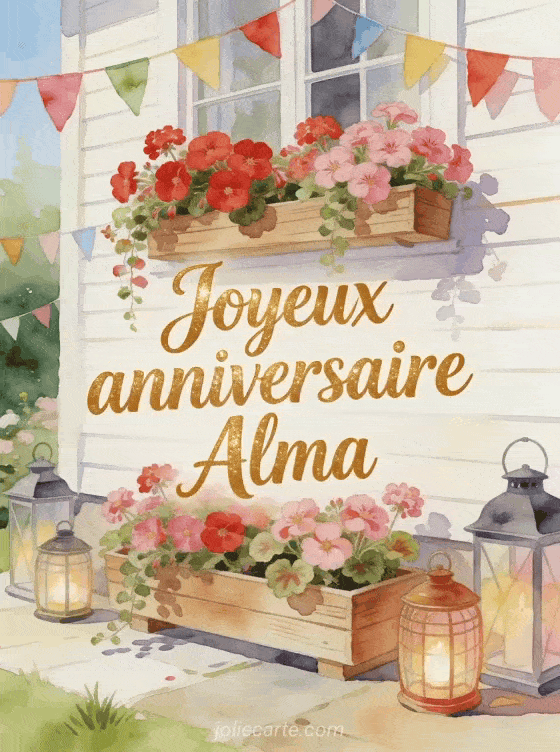 Joyeux anniversaire Alma - Carte joyeux anniversaire alma gratuite