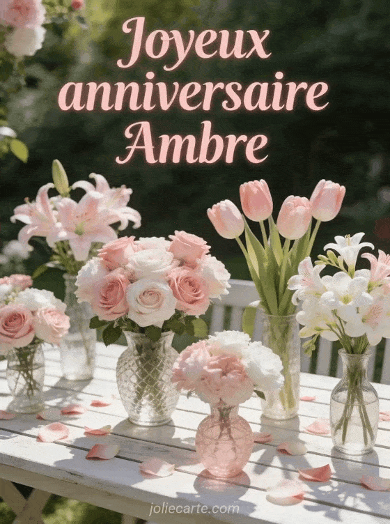 Joyeux anniversaire Ambre - Joyeux anniversaire ambre fleurs