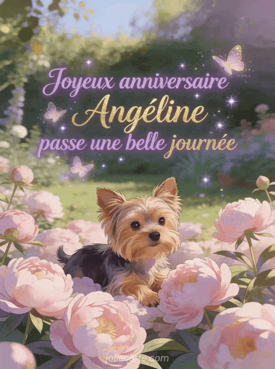 Joyeux anniversaire Angéline - Carte joyeux anniversaire angeline